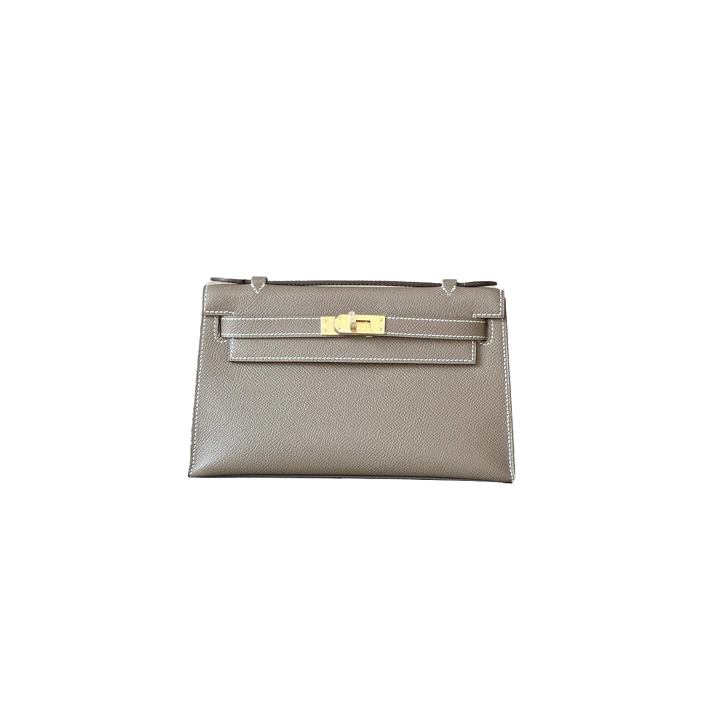 H**mes mini kelly epsom ck18 etoupe elephant gray (22*14*7cm)